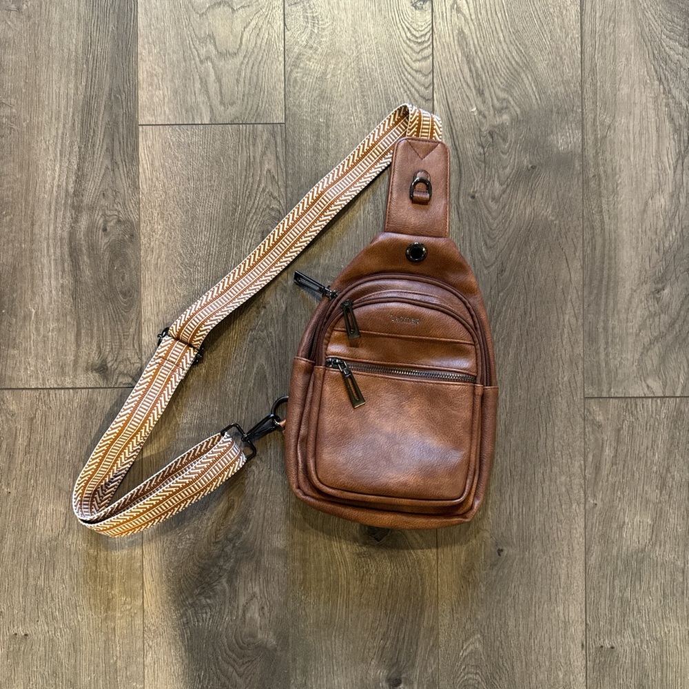 Brown Leather Sling Bag